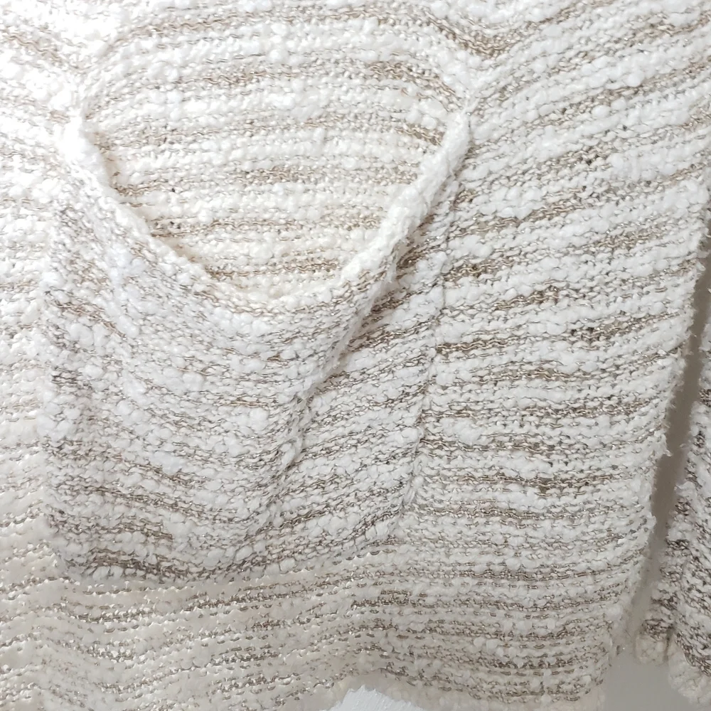 Anthropologie Moth Sparkle Knit Hooded Cardigan Size Medium